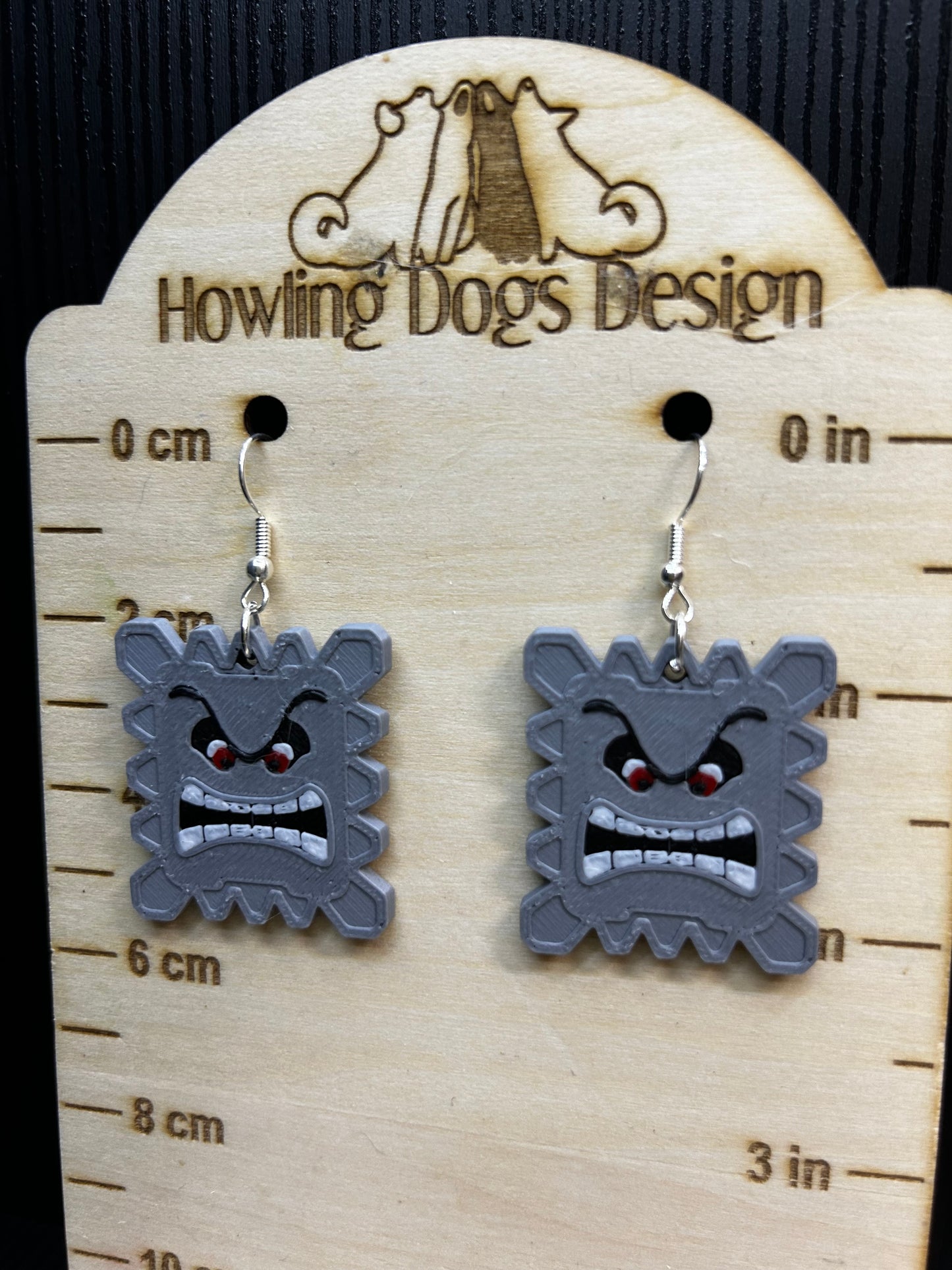 Mario Thwomp Earrings