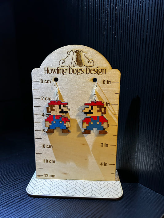 Mario pixel earrings