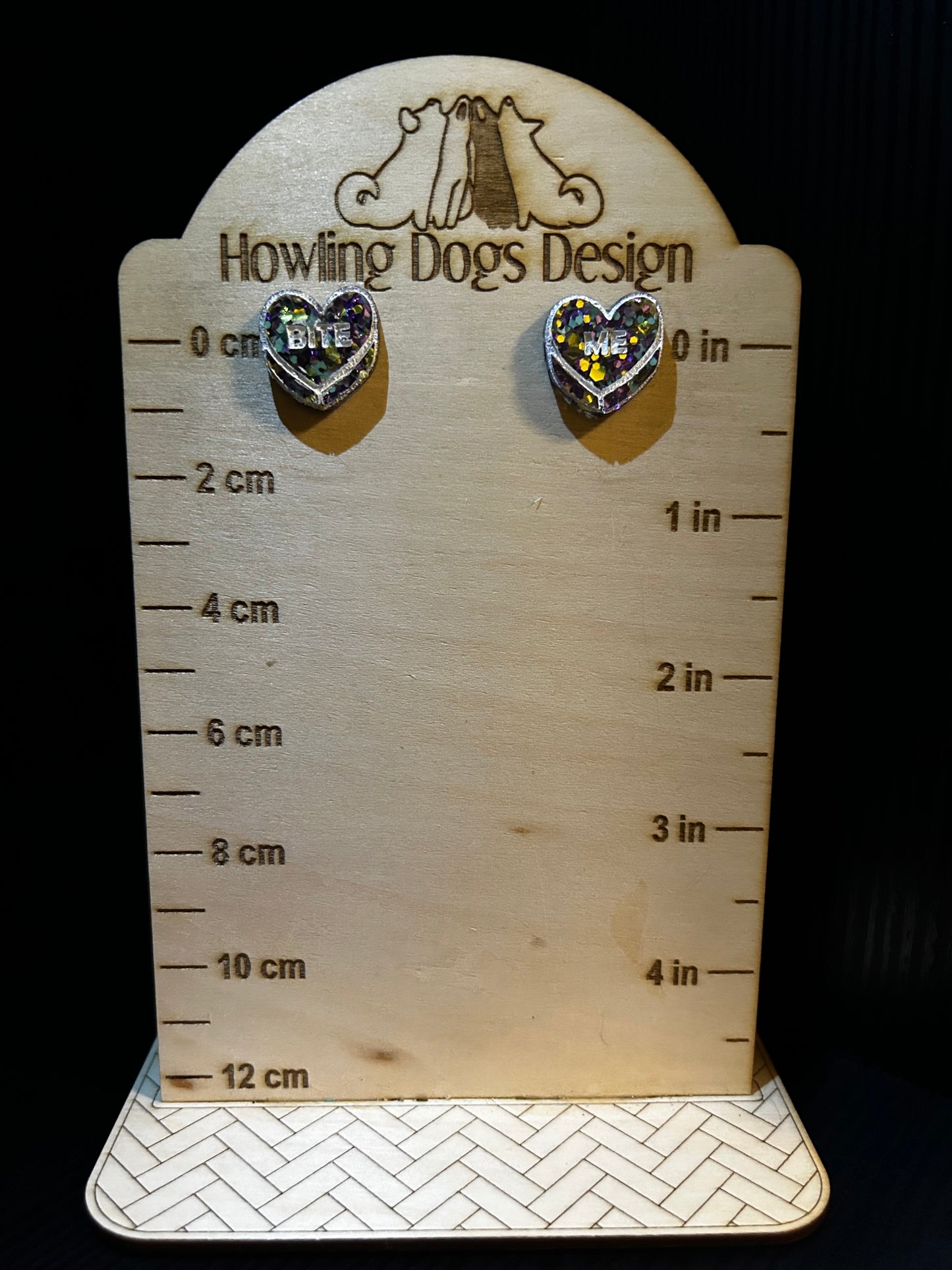 Glitter Conversation Heart Earrings
