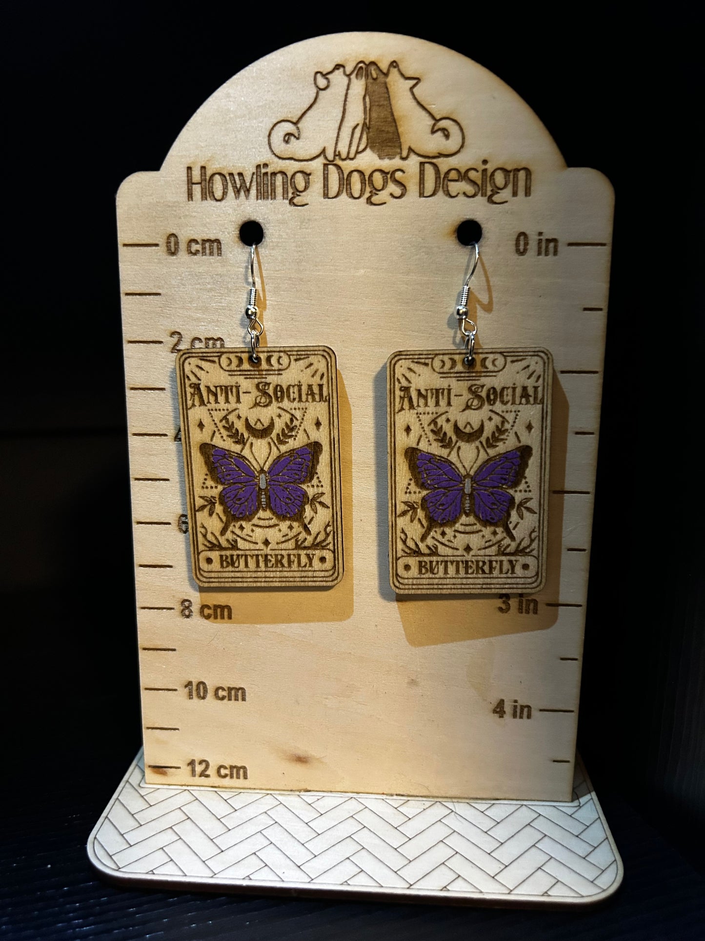 Anti Social Butterfly Tarot Style Earrings