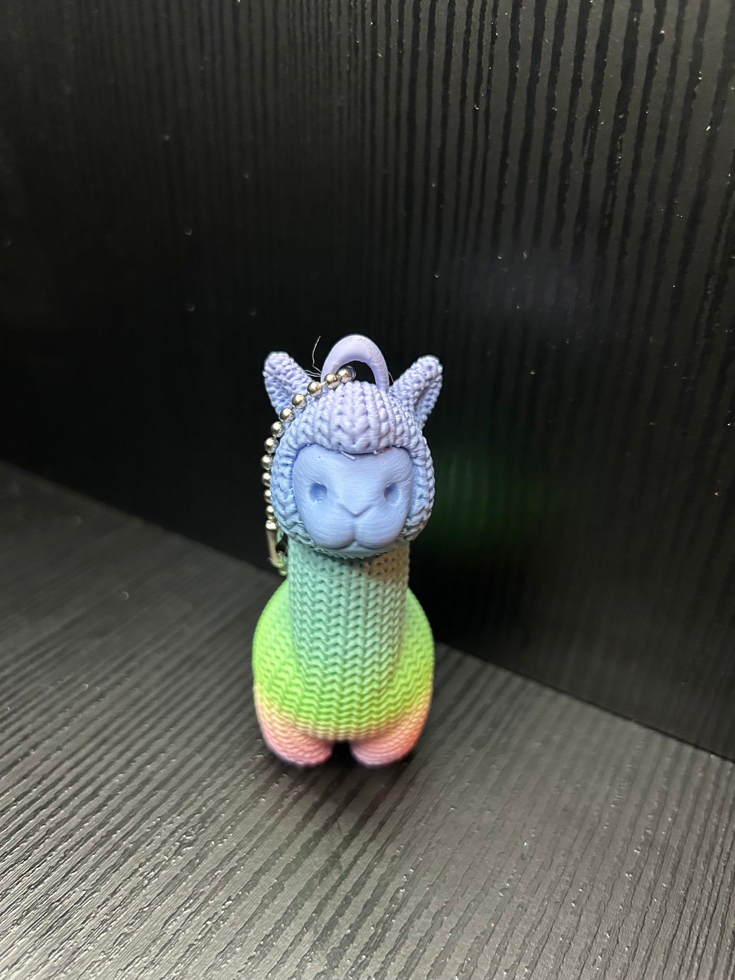 Rainbow Llama Keychain