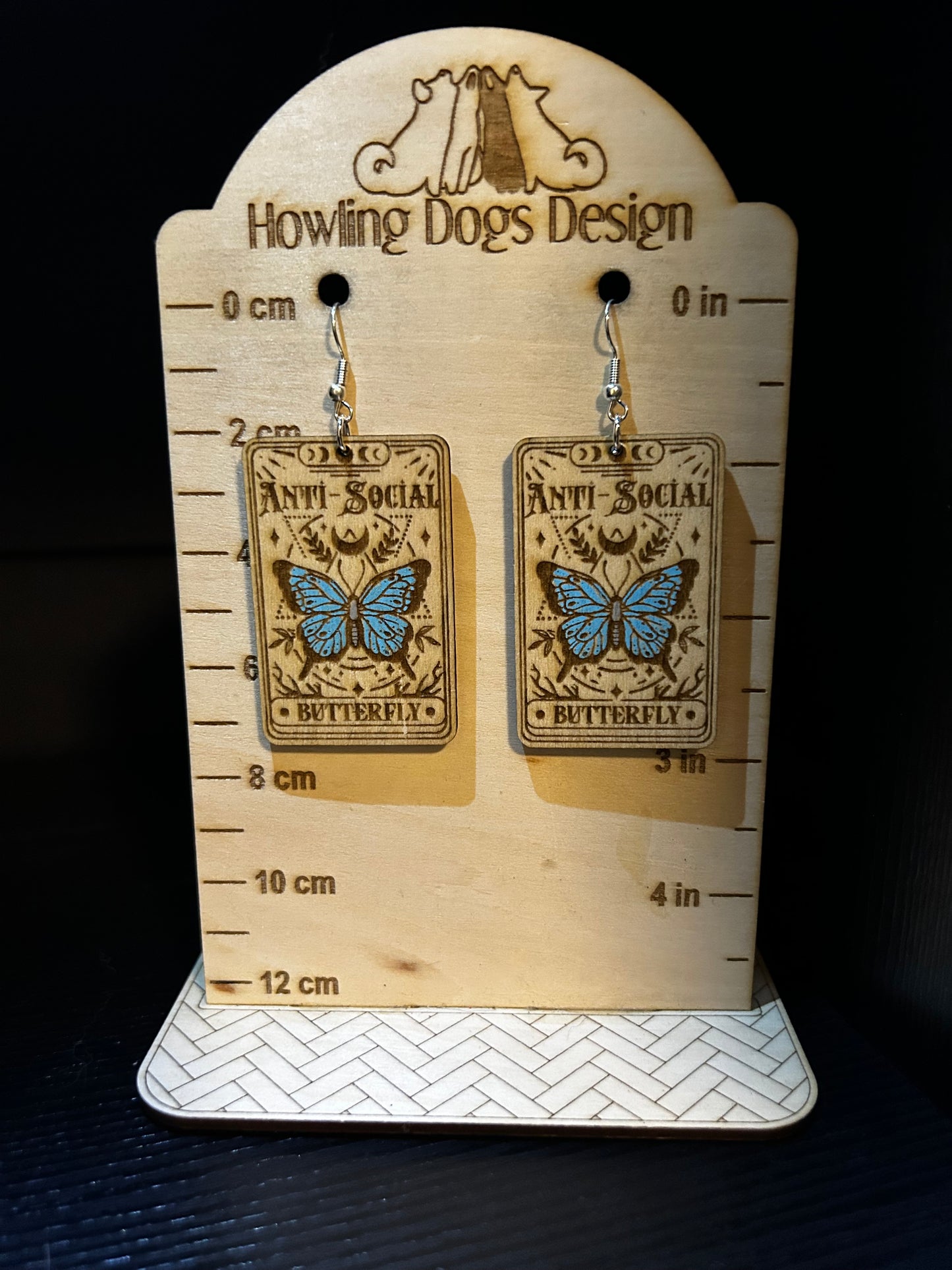 Anti Social Butterfly Tarot Style Earrings