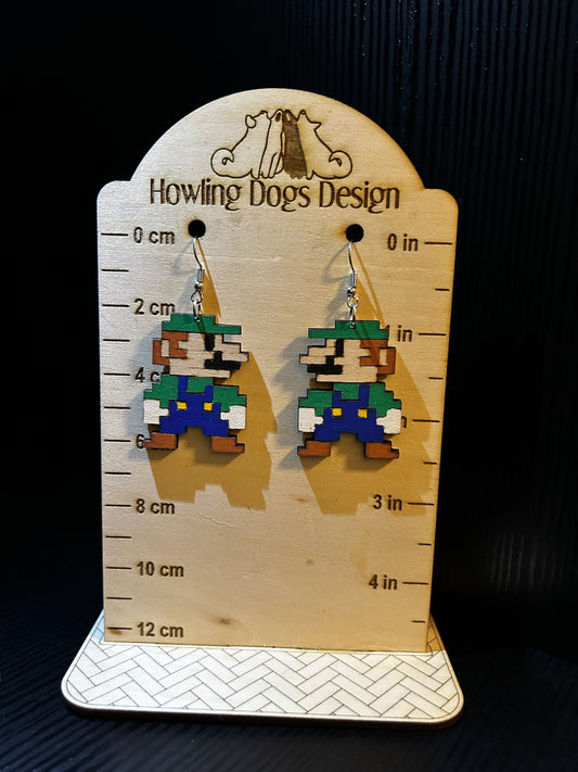 Luigi pixel earrings