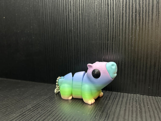 Rainbow Capybara Keychain