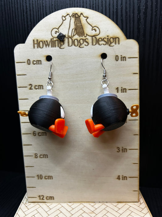Super Mario Bob Omb Earrings