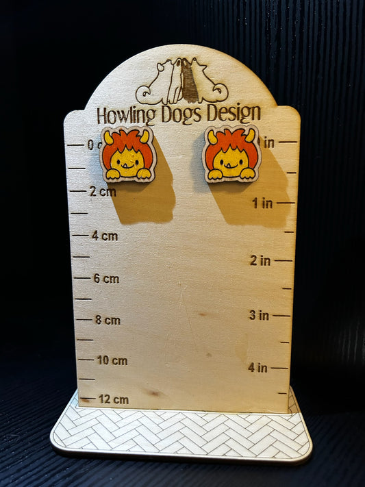 Orange and Yellow Monster earrings