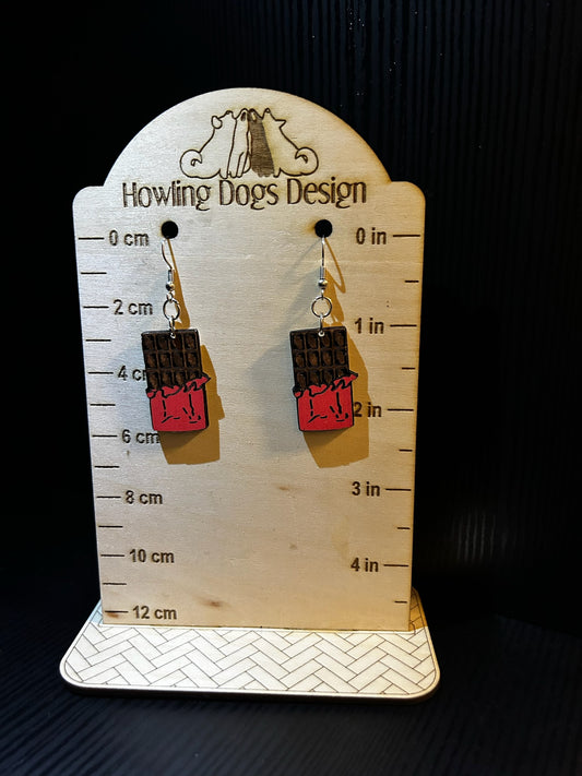 Chocolate bar earrings