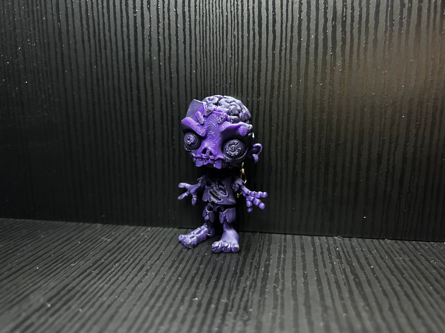 Purple and Black Zombie Keychain
