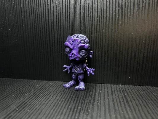 Purple and Black Zombie Keychain