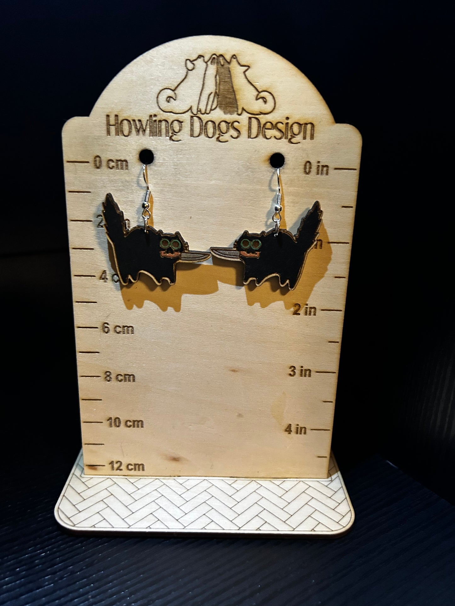 Cat with a Knife Earrings