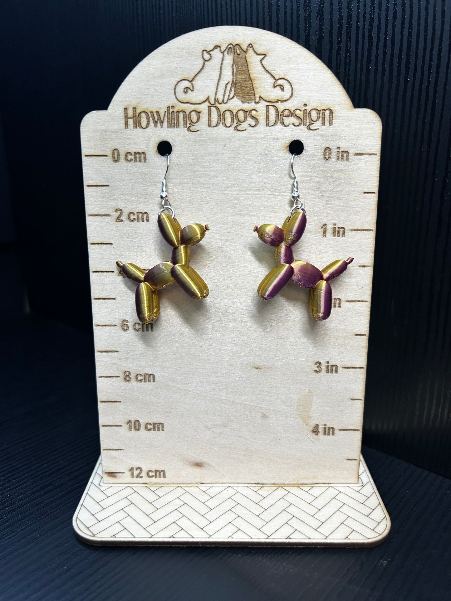 3D printed Balloon animal earrings