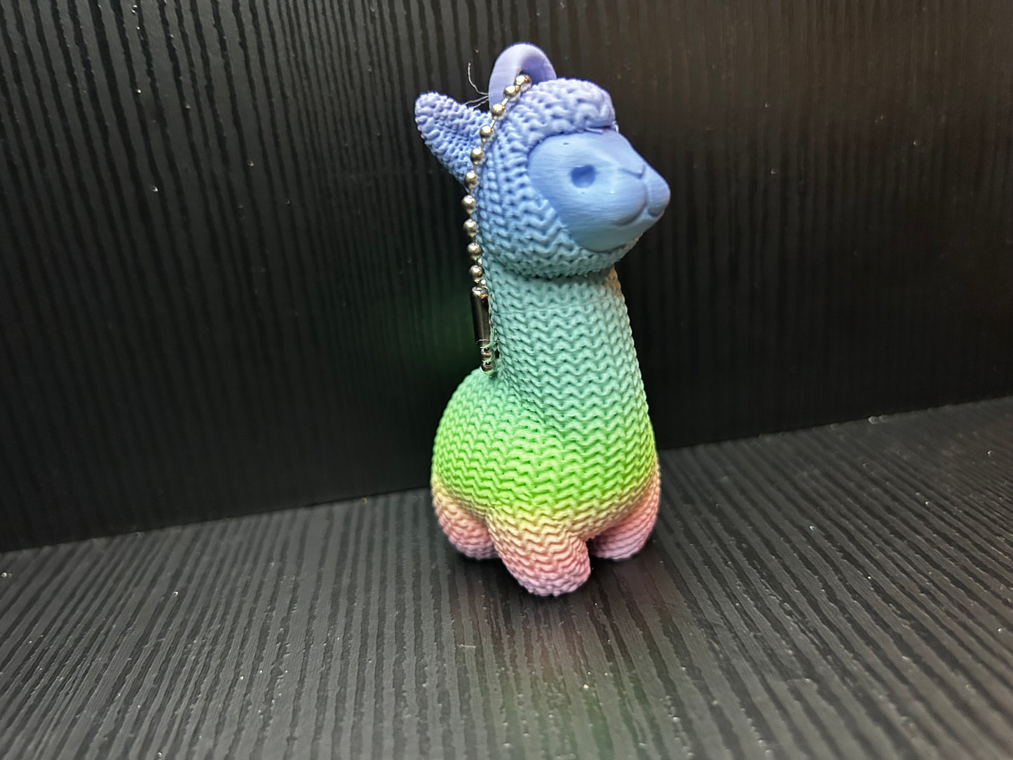 Rainbow Llama Keychain