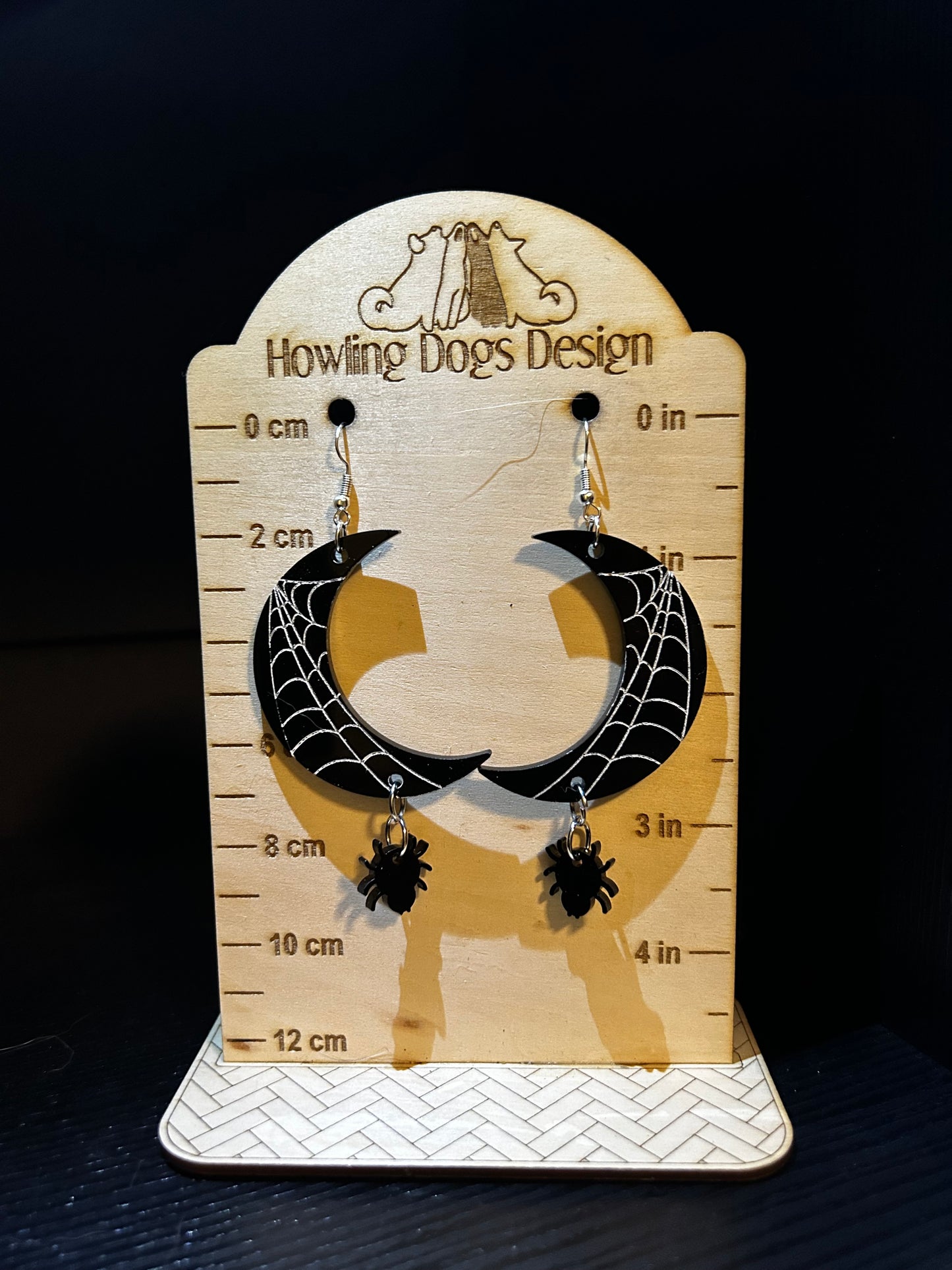 Spiderweb Moon earrings