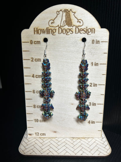 Articulated dragon earrings