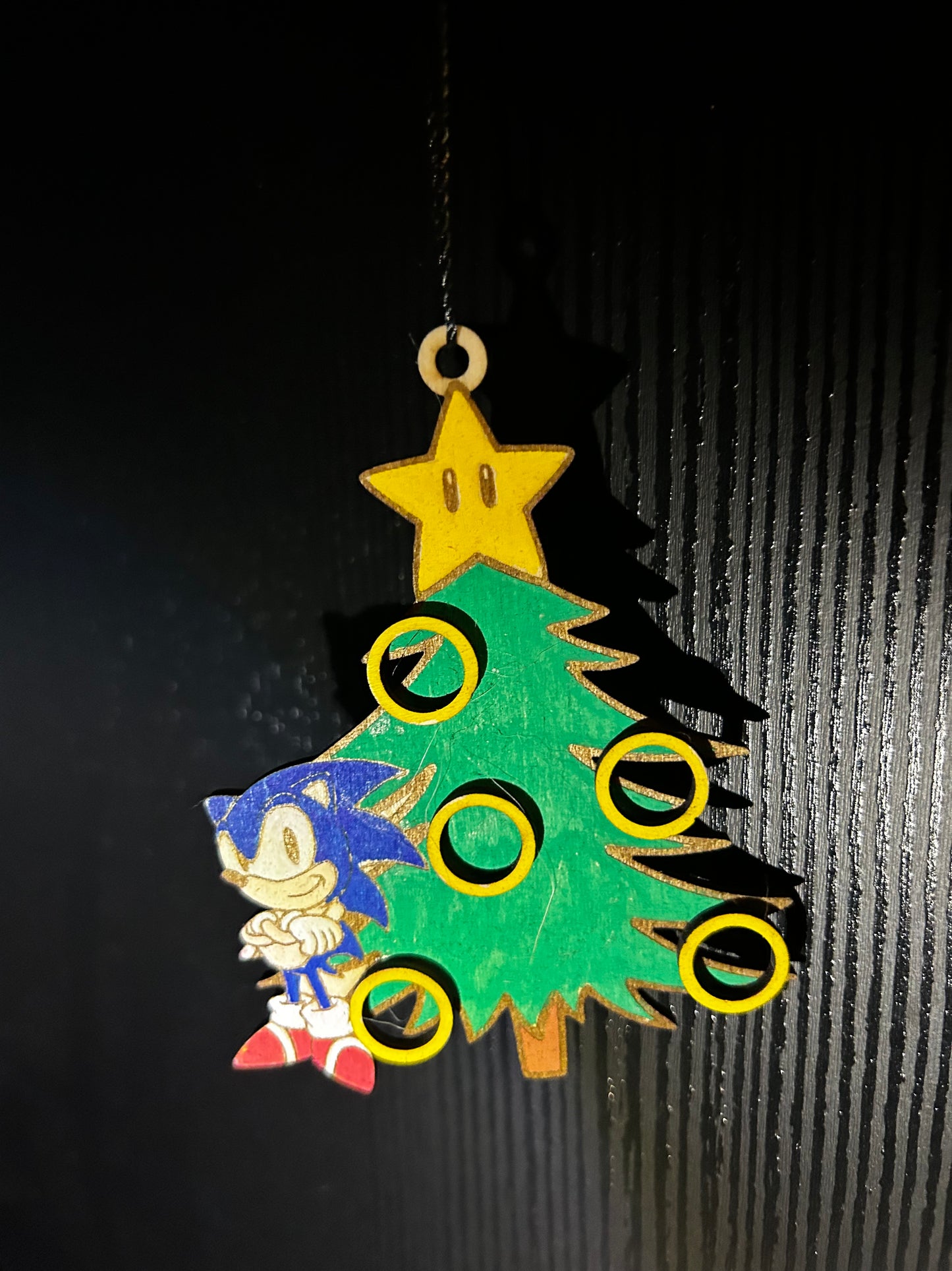 Sonic and Christmas tree ornament