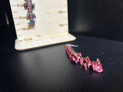 Articulated dragon earrings