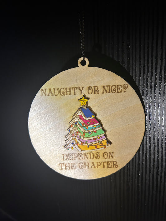 Naughty or Nice Books Ornament