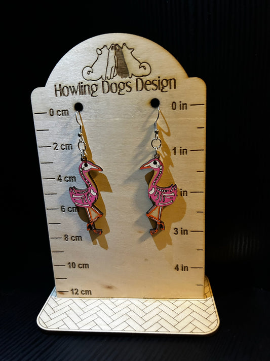 Flamingo Skeleton Earrings