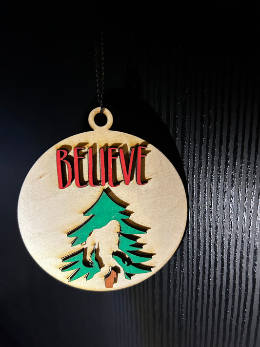 Believe Sasquatch ornament