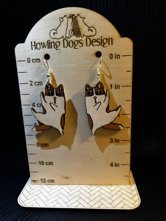 Dancing huskies earrings