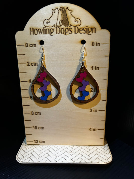 Bi Pride Heart Earrings