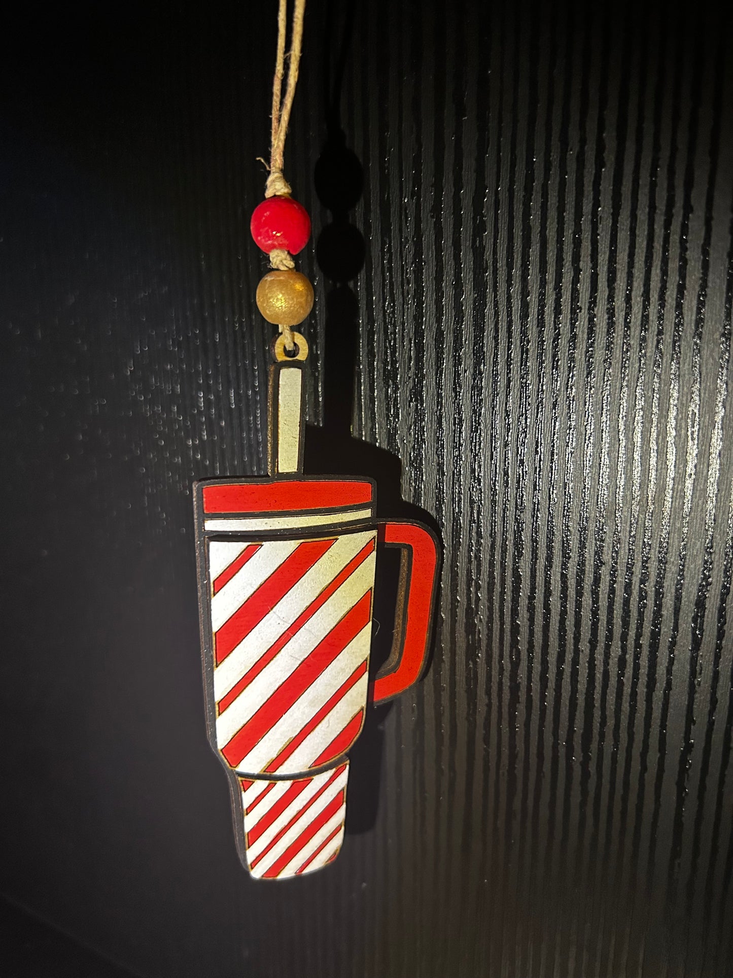 Striped cup ornament