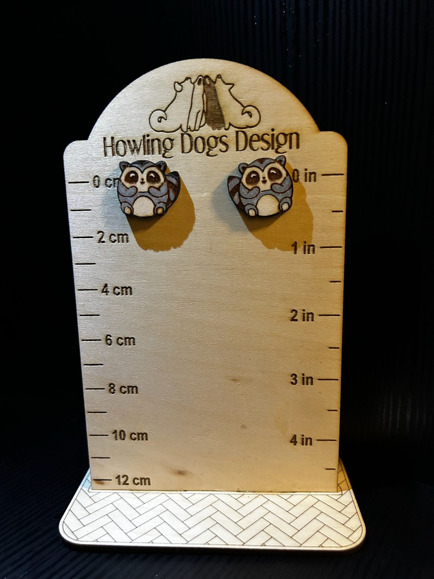 Raccoon earrings