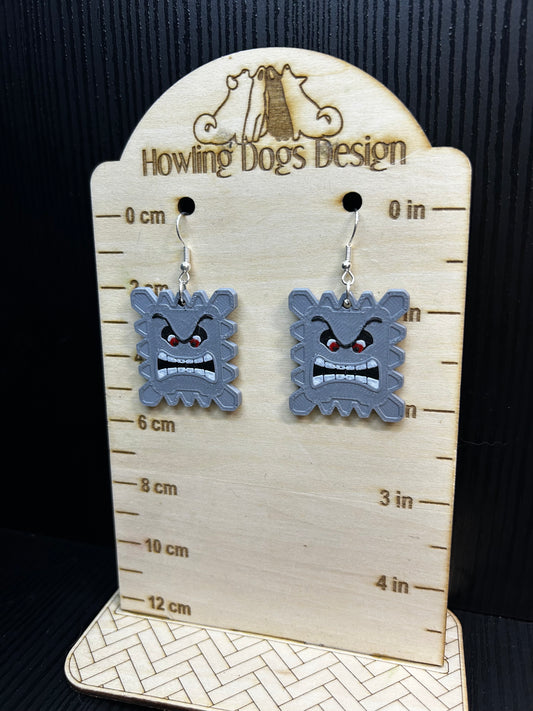 Mario Thwomp Earrings