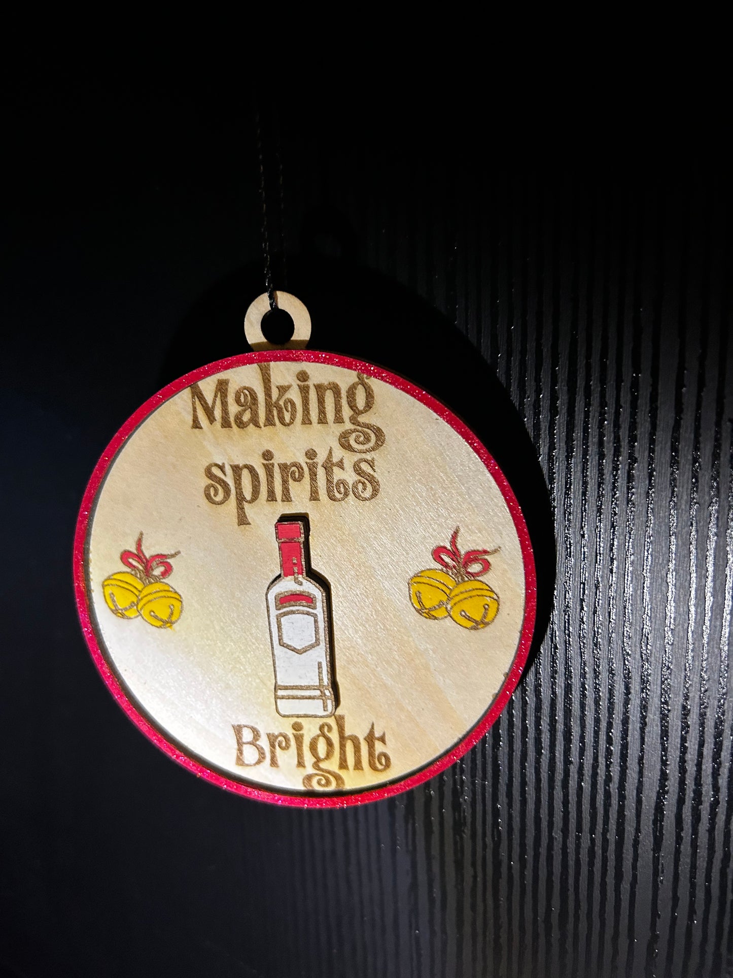 Making spirits bright alcohol ornament