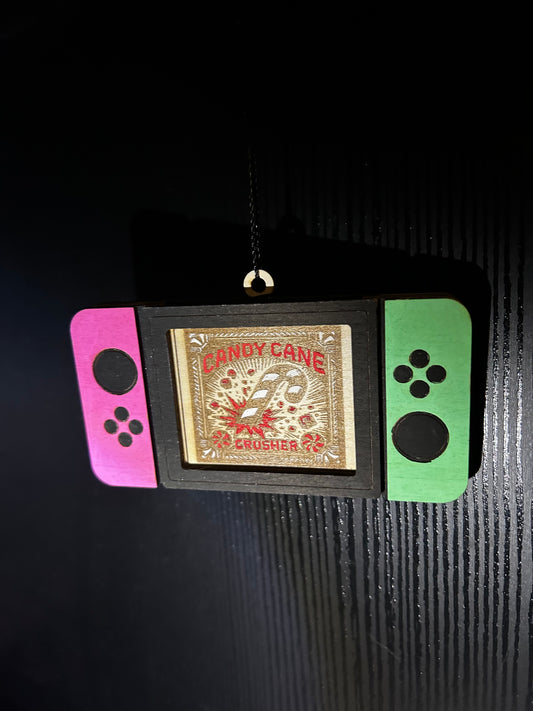 Nintendo Switch ornament with holiday game