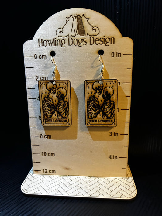 The Lovers Tarot card earrings