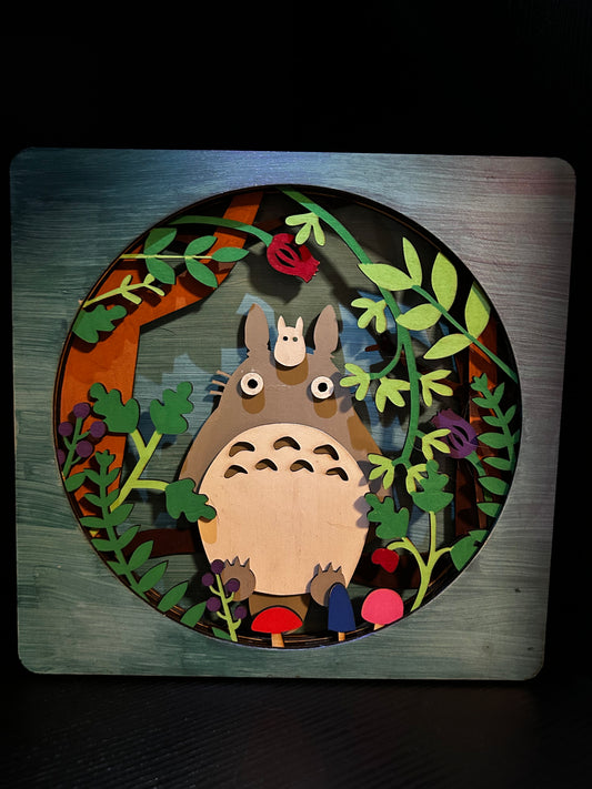 Totoro Layered Wood Art