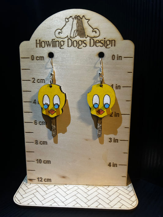 Tweety Bird ice cream pop earrings