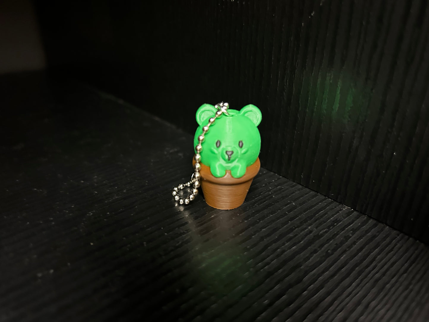 Teddy bear cactus keychain