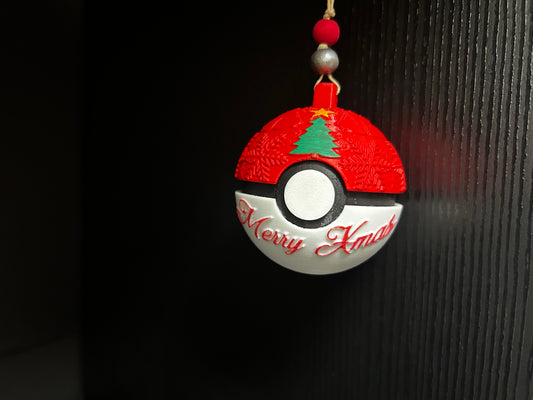 Christmas Pokeball ornament