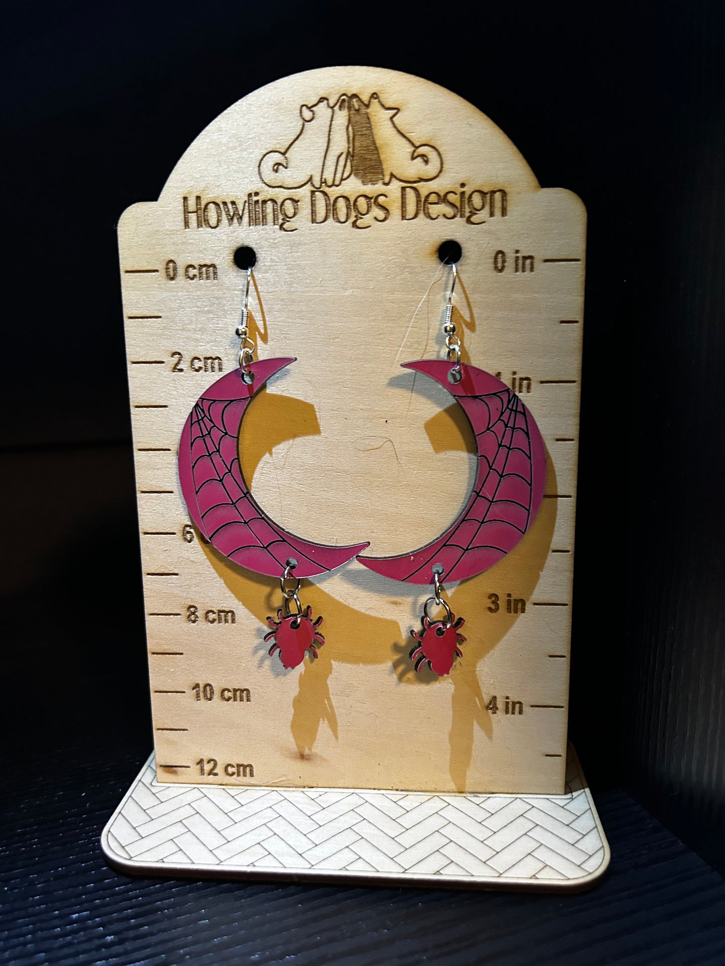 Spiderweb Moon earrings