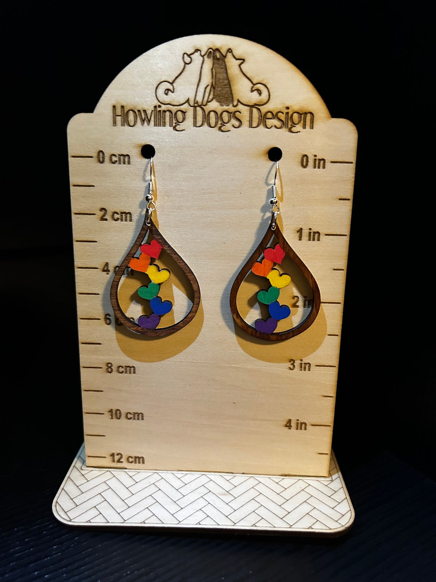 Rainbow pride heart earrings