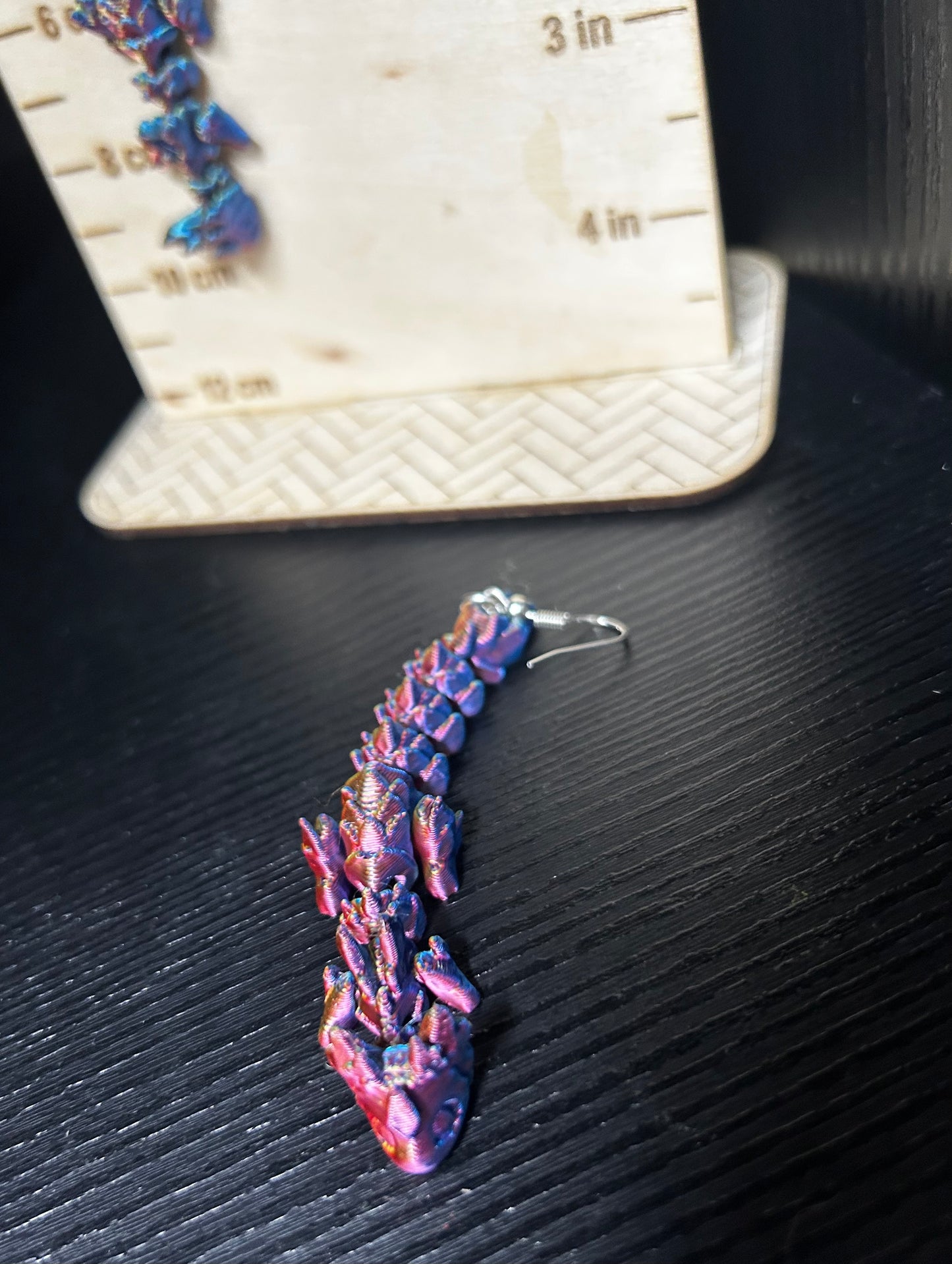 Articulated dragon earrings