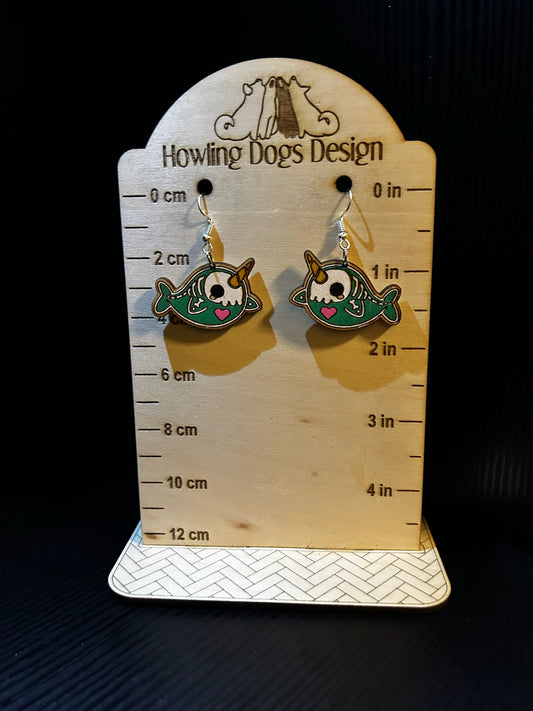 Narwhal Skeleton Earrings