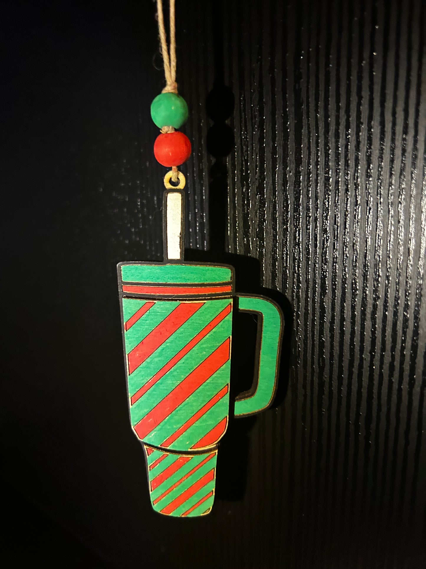 Striped cup ornament