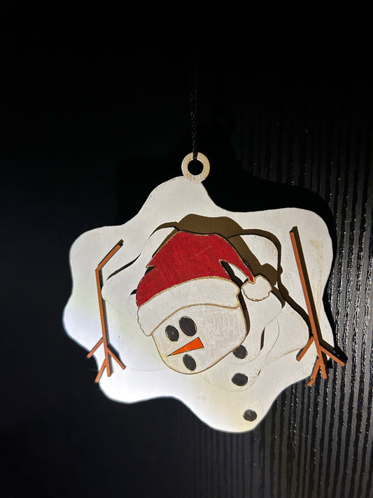 Melted snowman ornament