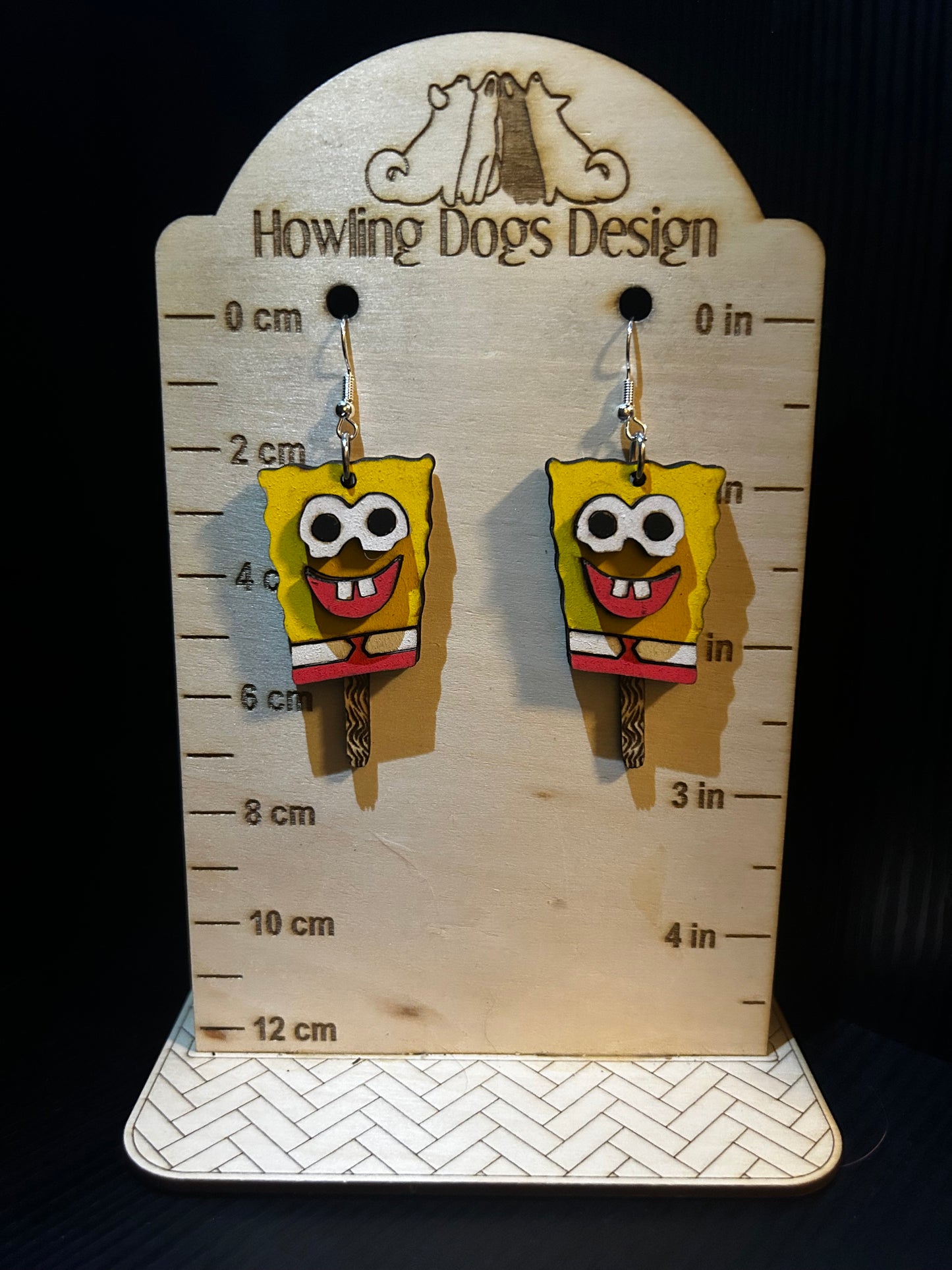 SpongeBob ice cream pop earrings