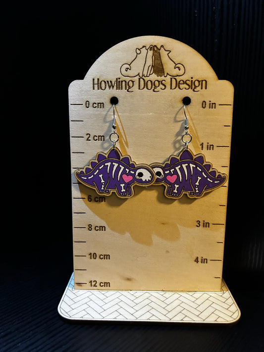 Stegosaurus Skeleton Earrings